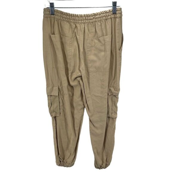 Zara Women's Cargo Multiple Pockets Stylish Drawstring Jogger Pants Medium Tan - Picture 5 of 12